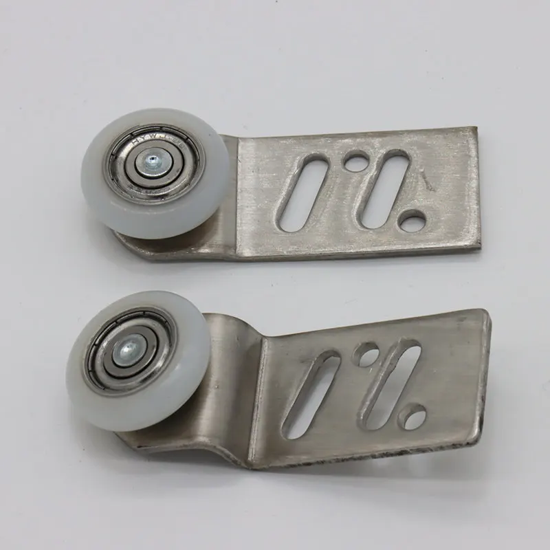 (1 pair) Stainless Steel Silent Hanging Wheel For Kitchen Loading Platform Mobile Door Track Nylon Casters for Restaurant