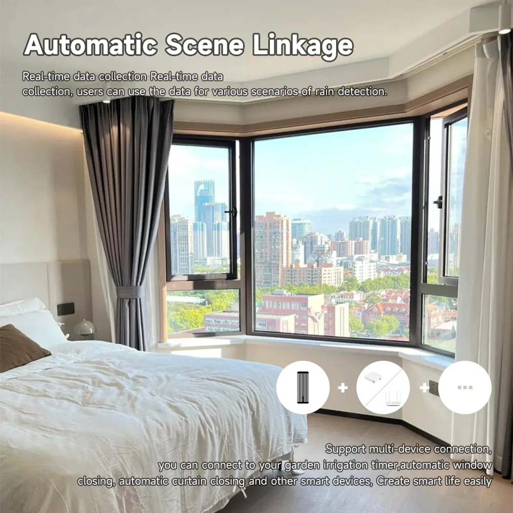 iHseno Tuya Smart Zigbee Rain Sensor Real-time Rainwater Detector Rain Detector Smart Life App Remote Control for House Outdoor - Image 6