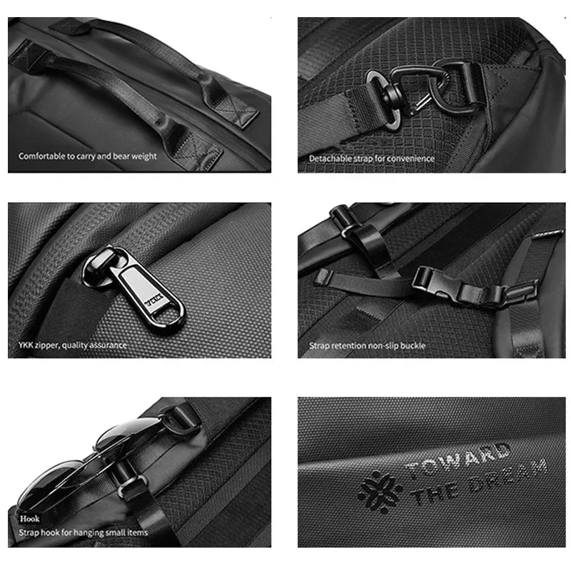 Travel Backpack Men Laptop 15.6 Inch Black Business Backpacks Multifunction Waterproof Sport Bag Fashion Pack for Male Outdoor