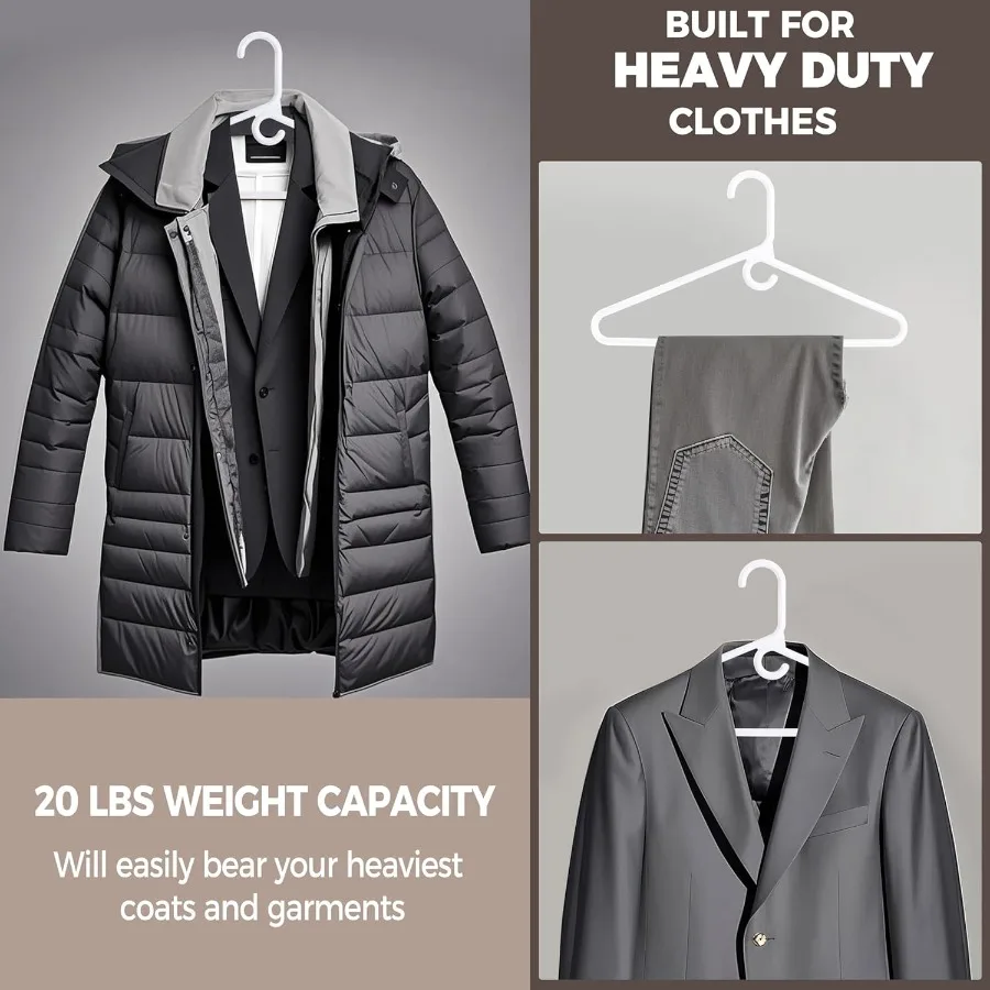 Grucce in plastica bianca di qualità Confezione da 30 pezzi multipack super resistenti per vestiti Gruese e resistenti grucce standard per armadio con