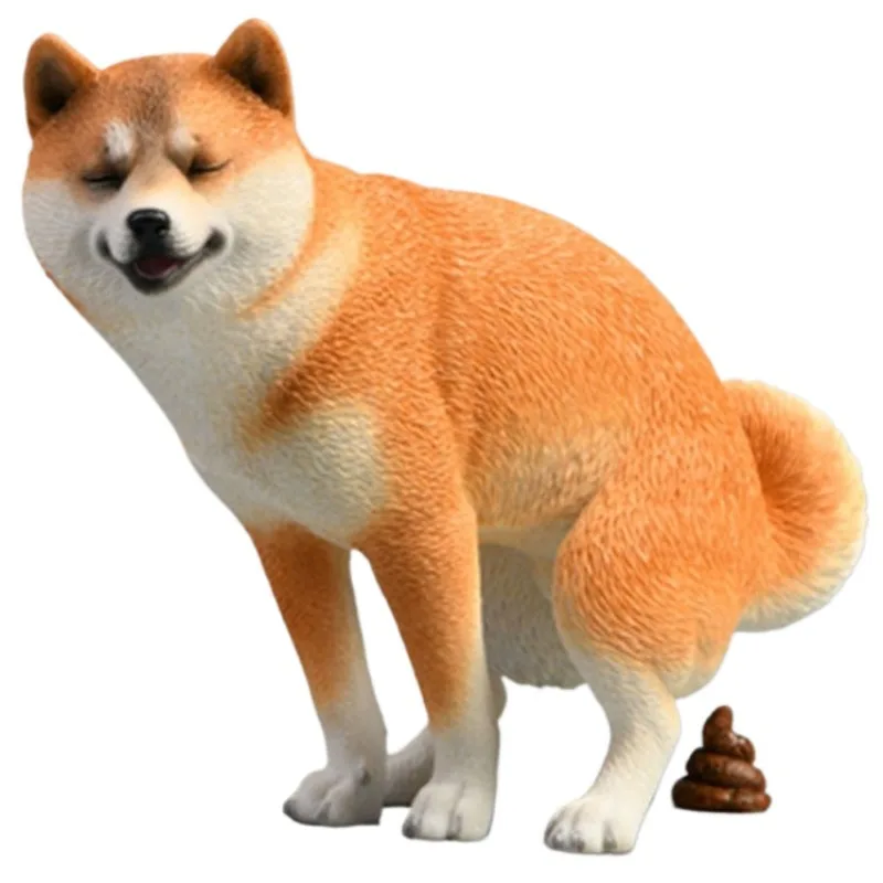 Half squat Shiba Inu model sand sculpture funny animal figure black chaila puppy cute creative car ornament