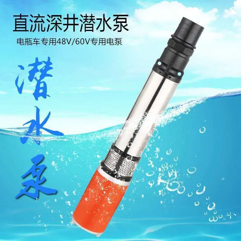 For 48v60v Household Electric Vehicle Small High Lift DC Submersible Pump Agricultural Well Battery Pump 12 V24v