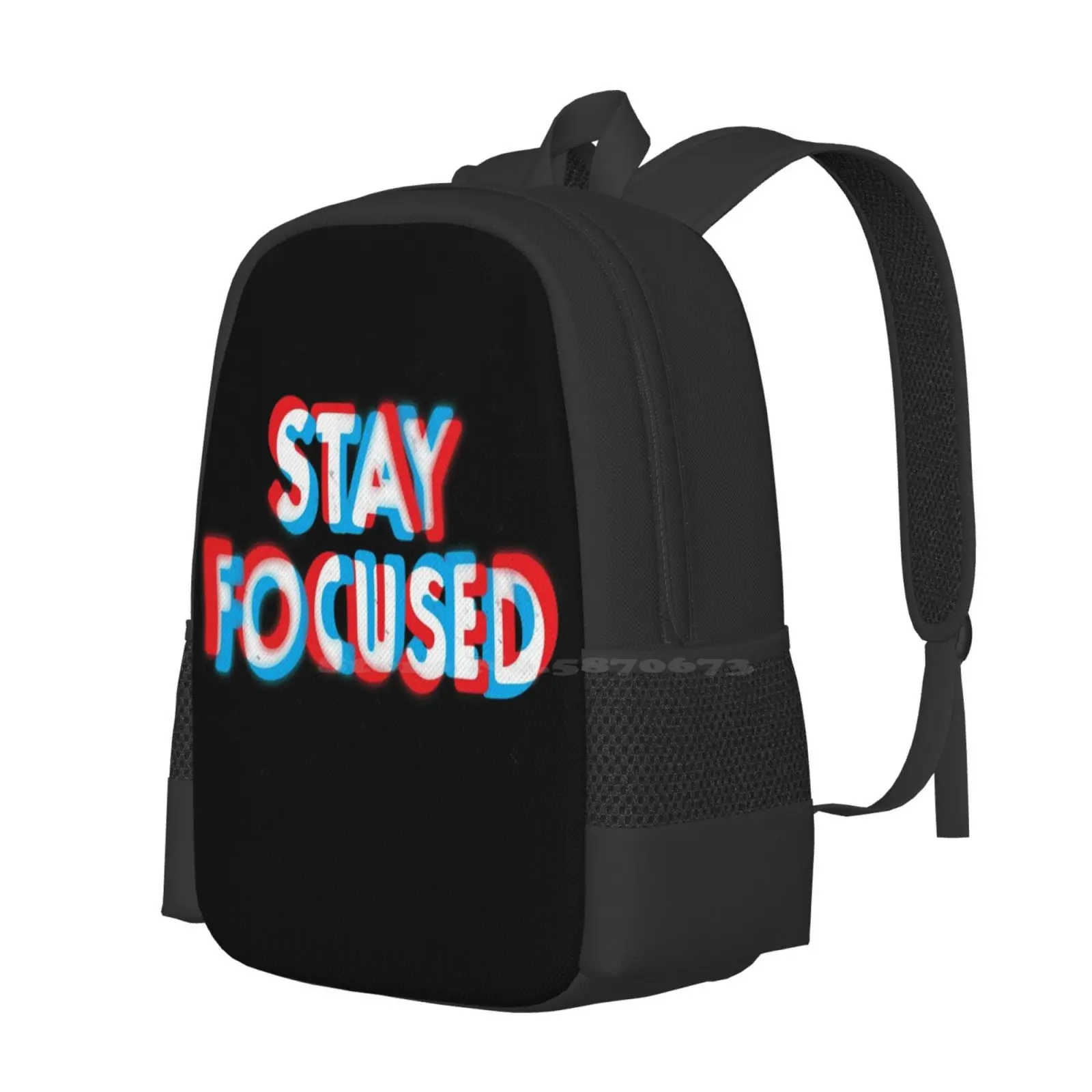 Stay Fashion Pattern Design Travel Laptop School Backpack Bag Type Typography 3D Fun Minimal Graphic Design For Men Shop Art