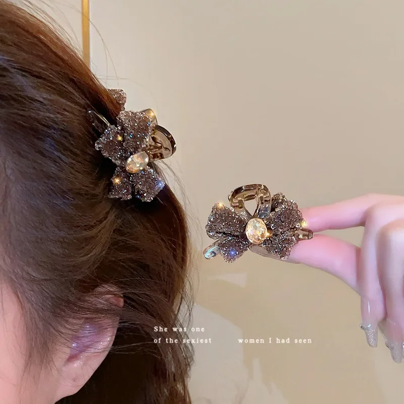 

Diamond Bow Hair Clip Women Elegant Bangs Small Claw Clip Side Hairpin Exquisite Fashion Hair Accessories