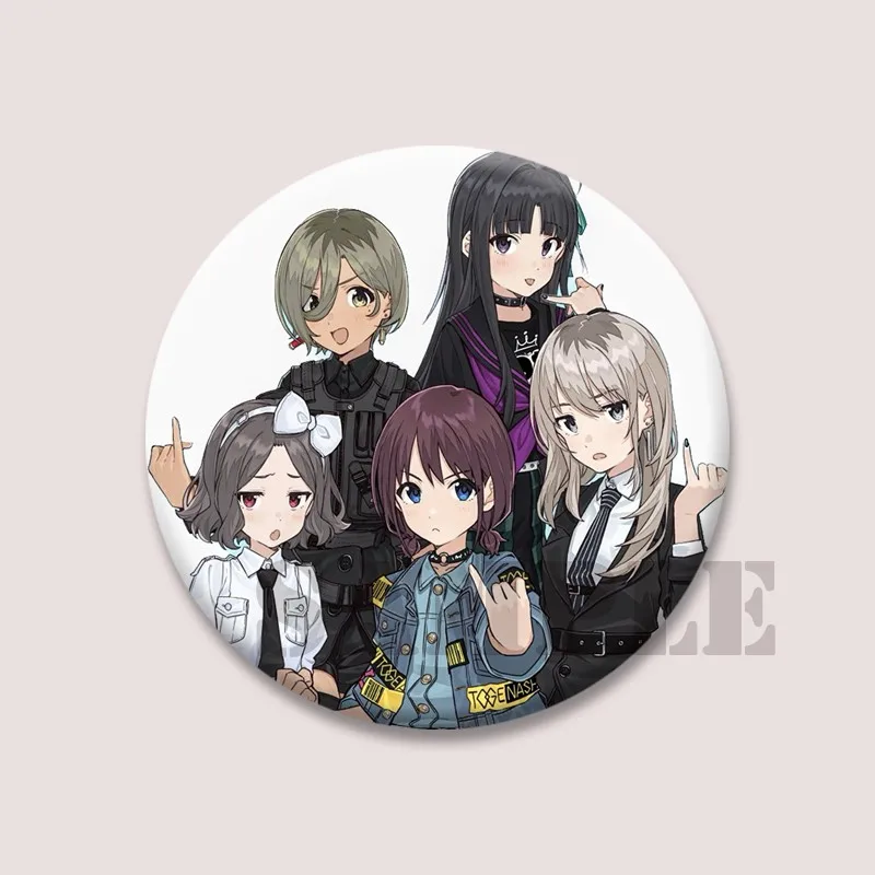 أنيمي الفتيات الفرقة صرخة لينة زر دبوس الكرتون نينا Iseri روبا موموكا شارات بروش مستدير لحقيبة الظهر الملابس ديكور مجوهرات هدايا