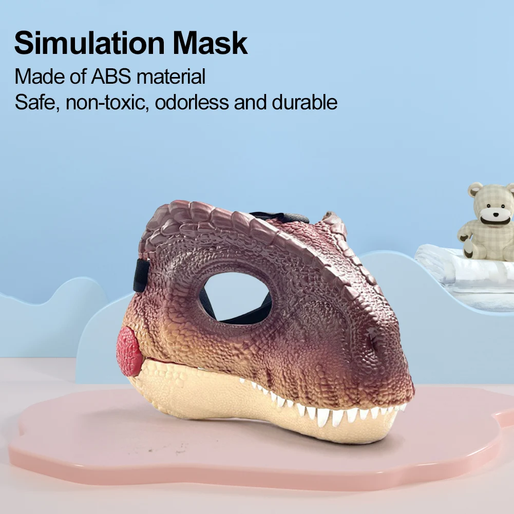 قناع ديناصور مضحك مع ديناصور الصراخ المنقولة الفم دينو قناع نابض بالحياة ديناصور قناع أغطية الرأس لحفلة كرنفال الهالوين #4