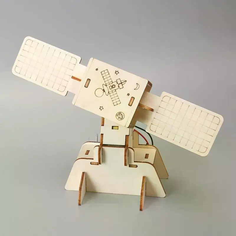 1 conjunto criança estudante educação treinamento científico equipamento experimental brinquedos a vapor diy solar satélite brinquedo de montagem artificial