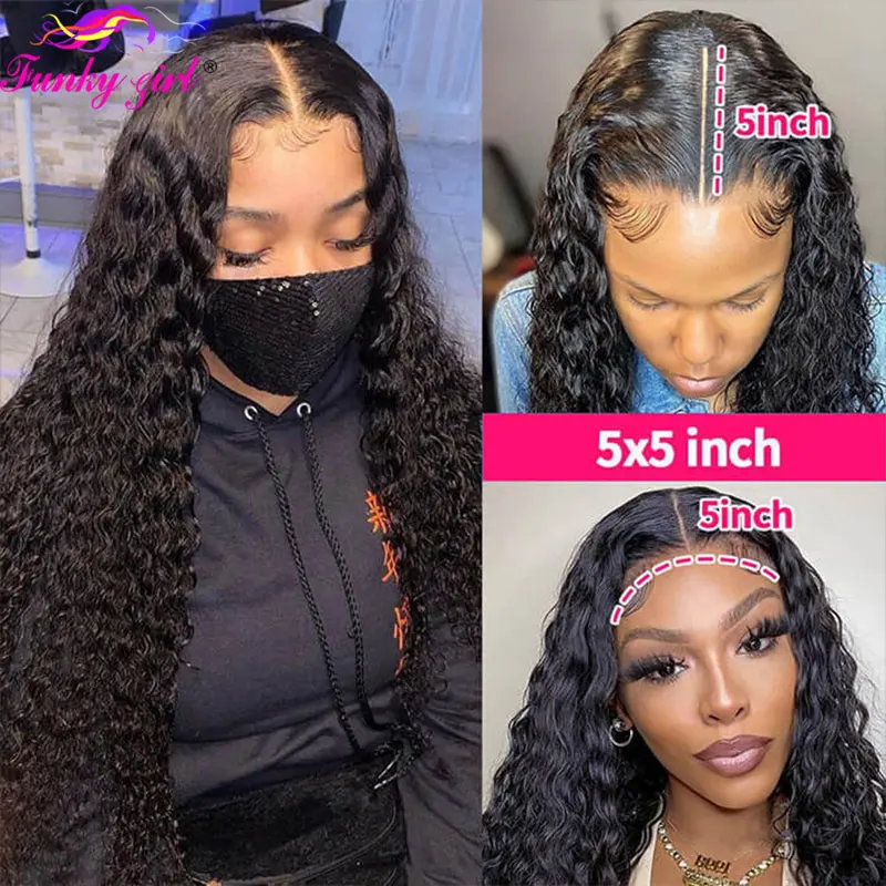 موجة عميقة 13x6 الدانتيل أمامي باروكة من شعر طبيعي البرازيلي الدانتيل الشفاف خصلات الشعر المستعار الإنسان موجة مجعد 5x5 الدانتيل إغلاق الباروكات للنساء #4