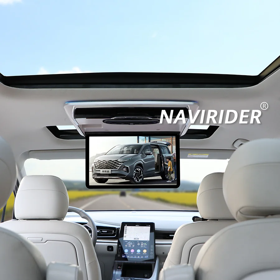 15.6 Inch Motorized Android 16 Flip Down Roof Mount Monitor For Hyundai Custo Overhead Car Screen WIFI BT HDMI