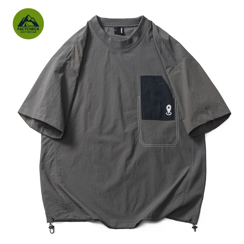 FACTCHECK EU US Size Luxury Quality Casual T-Shirt Autumn Outdoor Breathable Chest Pocket Oversize Work Waterproof T-Shirt