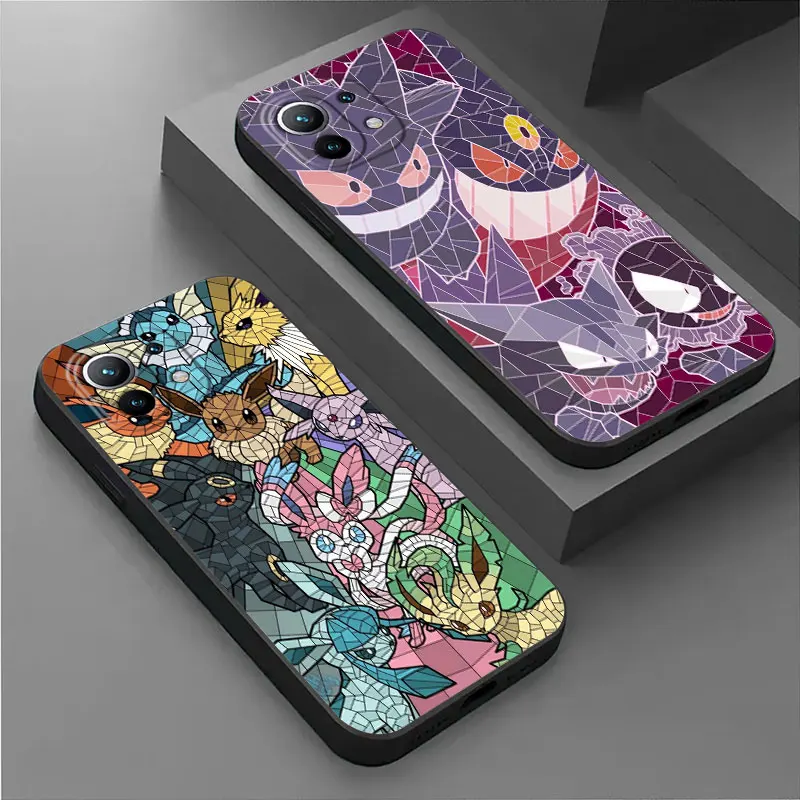 Pokemon Gengar Eevee Anime Phone Case For Xiaomi 14T Pro 13T 12T 11T 10T 14 Mi 11 Lite Poco X3 X4 X5 X6 M5 F5 F6 Pro Soft Cover