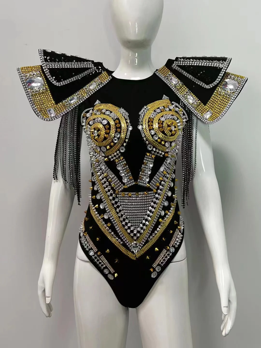 Women Luxury Crystals Stones Bodysuit Nightclub Sexy Singer Dance Stage Outfit Show Armor Catsuit Bar Party Performance Costume