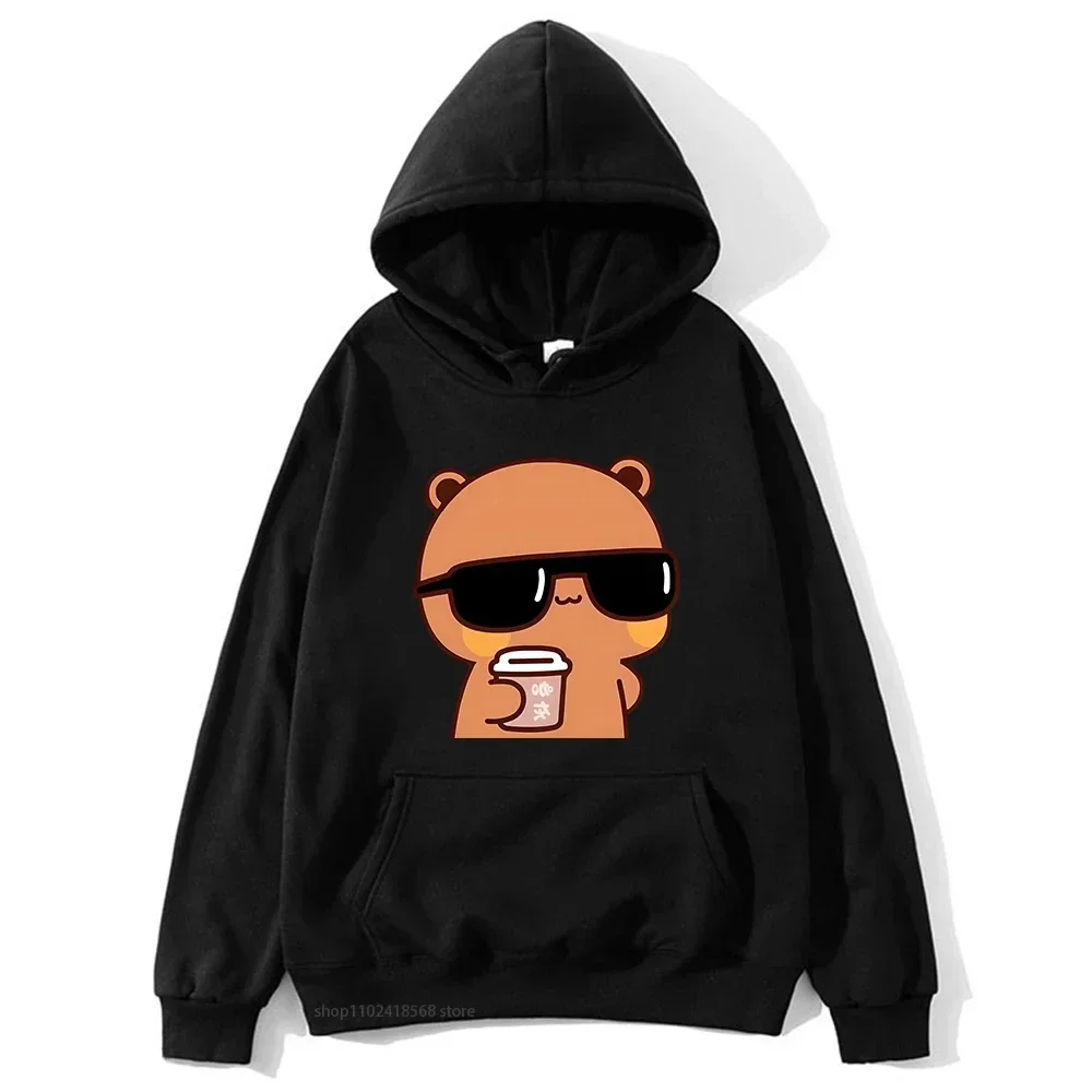 Couple hoodie Boo Boo is watching a movie with a dudu plus size sweatshirt cartoon Kawaii printed jumper Harajuku men and women