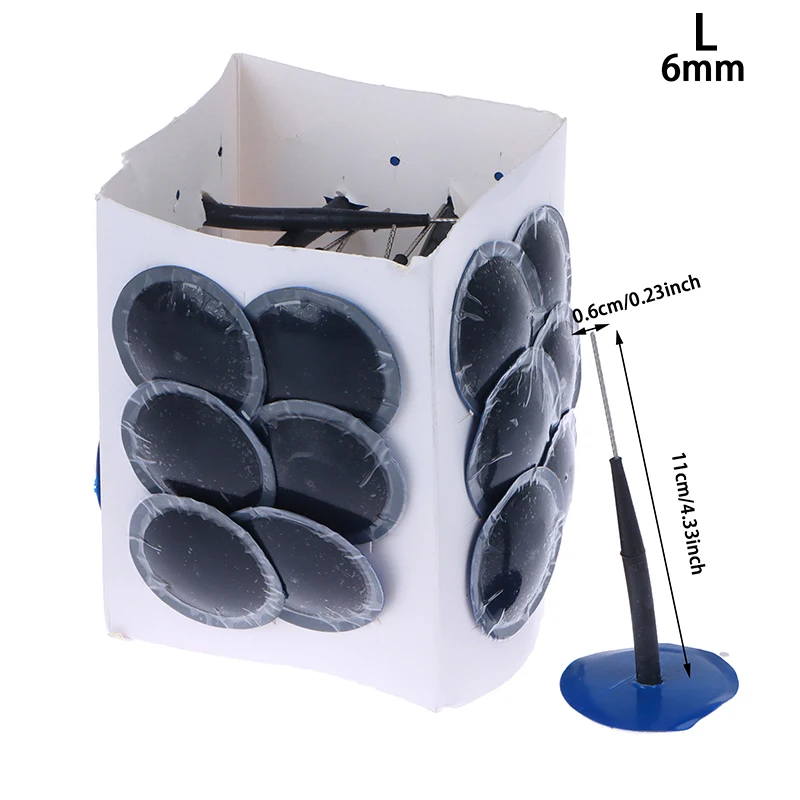 Film pneumatique pour ongles en forme de champignon, 24 pièces, Patch froid pour pneus de voiture, Machine à coudre en caoutchouc, Kit de réparation de roues, prise intégrée