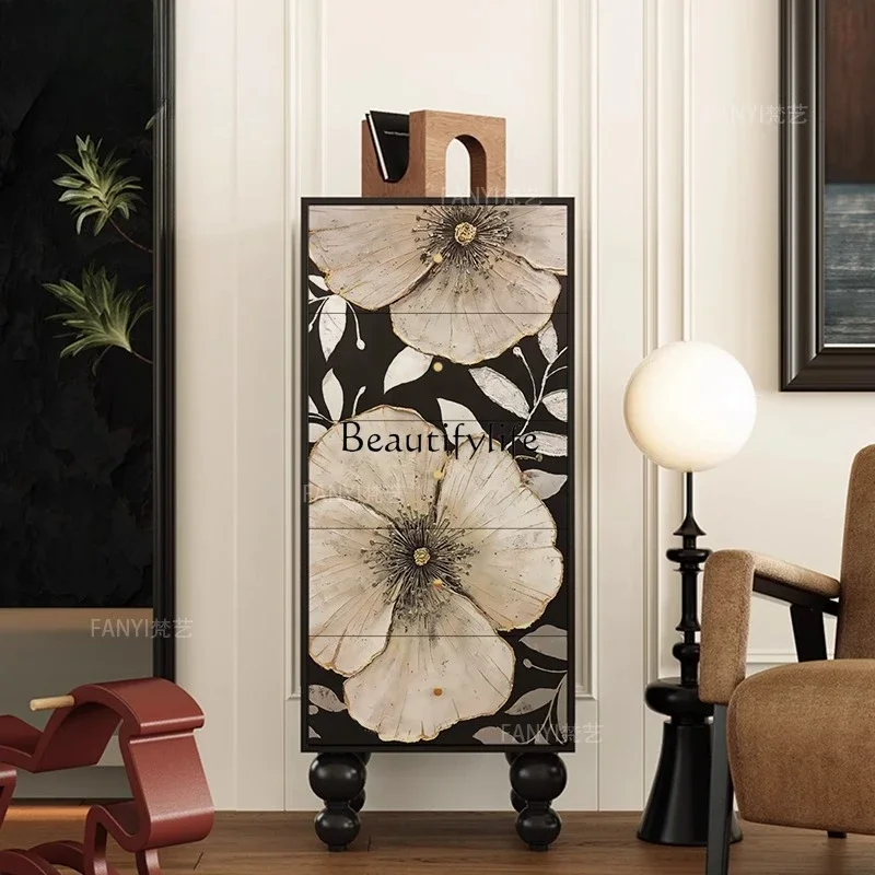 

FG10*Modern simple solid wood chest of drawers, living room wall entrance decorative cabinet