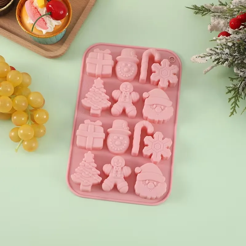 Christmas Theme Silicone Molds, Baking Tools, Cake, Chocolate Molds, 6 Different Patterns Decoration Accessories