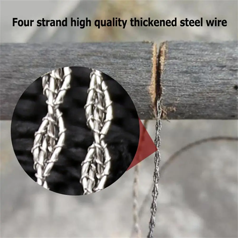 Hand Pulled Steel Wire Saw Scroll Rope Multipurpose Mini Pocket Emergency Hand Chain For Outdoor Camping