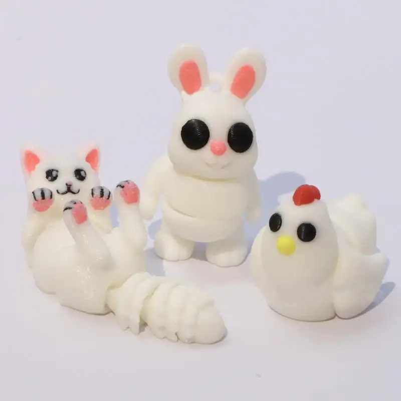 Small Animal Figurines 3 D Printed Toy Little Animals Figures Animal Fidget Toys Tiny Animal Figurines For Shelves Tables Boys