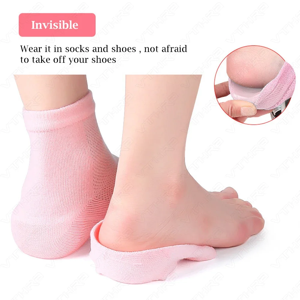 Unisex Height Increase Insoles Non-Slip Bionic Half Insoles Thickened SEBS Gel Heel Pads for Sports Leisure Daily Wear