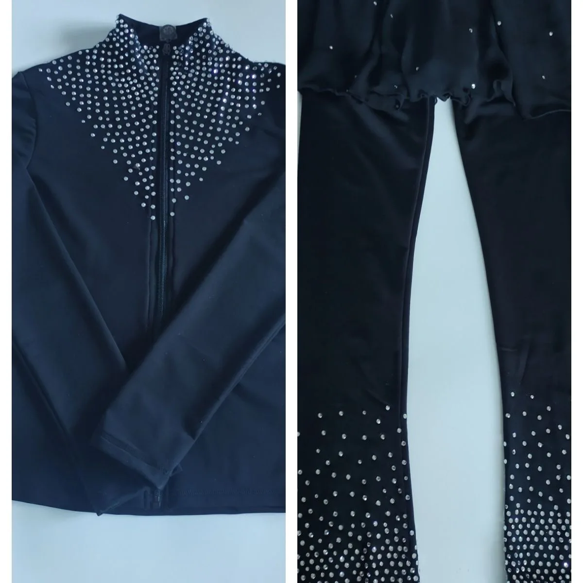 Conjunto de traje de entrenamiento de patinaje artístico para niños y niñas, chaqueta de patinaje sobre hielo, pantalones de patinaje sobre hielo, traje de entrenamiento, traje de patinaje sobre hielo