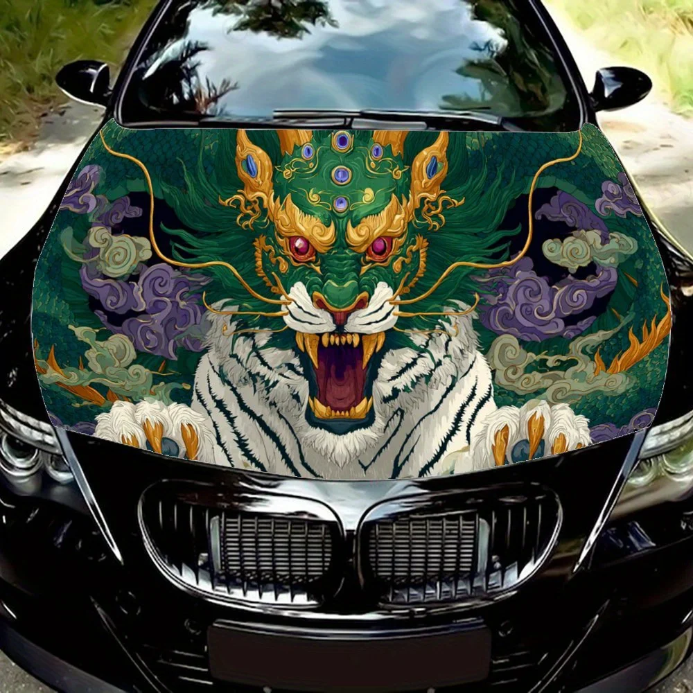 

Domineering and Gorgeous Dragon and Tiger car hood stickers, waterproof self-adhesive, scratch resistant, easy to stick, durable