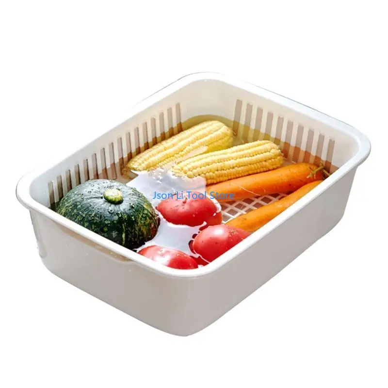 Y08D 2 in 1 Trình lọc nhà bếp Colander đặt gia đình Double Lớp cống nhựa cây nhựa thực vật