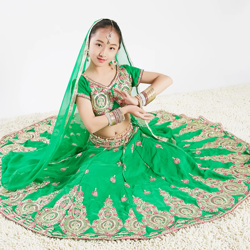 Children's Sari National Belly Dance Clothing Indian Large Swing Skirt for Women India Dance Performance Clothes Dance Outfit