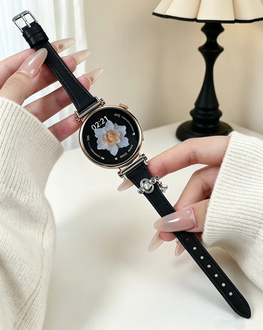 20mm 22mm 18mm Glitzerndes Lederarmband für Samsung Galaxy Watch 7 FE 5 Pro 4 6 Classic 44mm 40mm Sport-Armband Correa Band