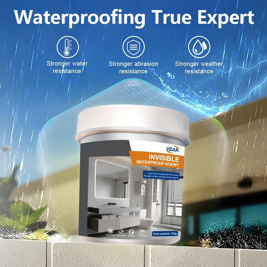 450 جرام عامل إصلاح غير مرئي مقاوم للماء، غراء من مادة البولي يوريثين، طلاء مانع للتسرب شفاف مقاوم للحمام، غراء ختم كراك السقف، أداة تطبيق الفرشاة