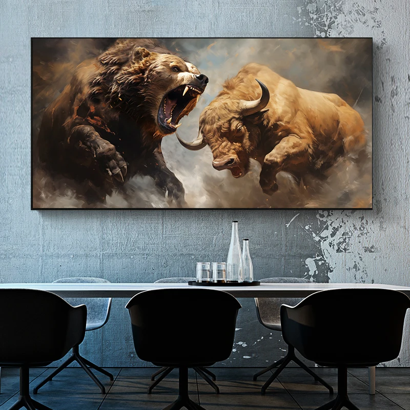 Bull and Bear Wall Art Canvas - огляд і ціна Home Decor Exchange