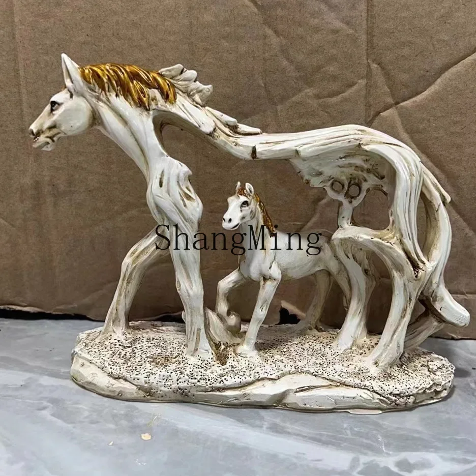 

CLL hollow feng shui resin ornament galloping horse statue handicrafts study horse handicrafts