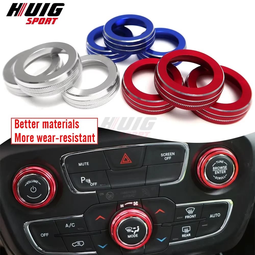 For Jeep Compass 2017 2018 2019 2020 2021 Automotive Audio Volume Air Conditioner Console Button Cover Interior Decor Trim