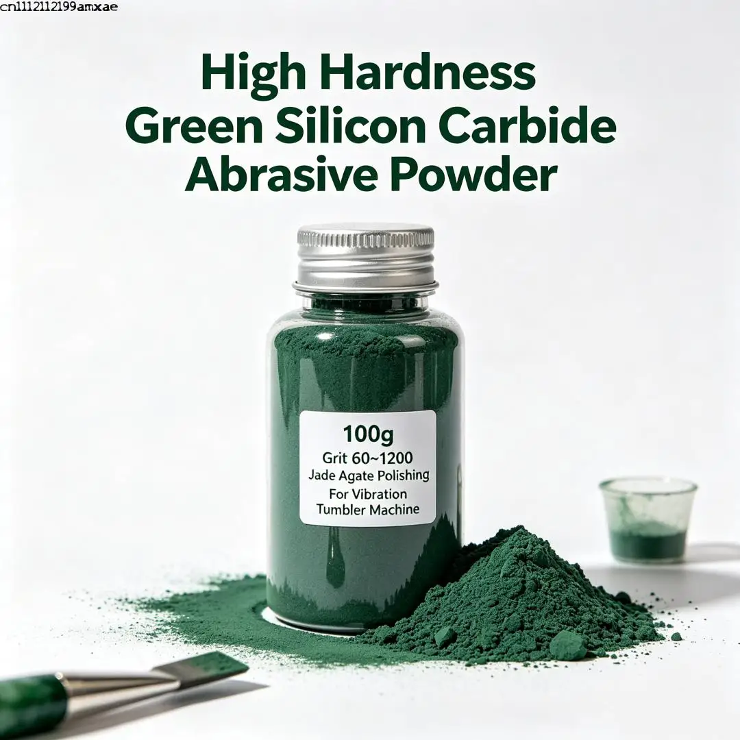 High Hardness Green Silicon Carbide Abrasive Powder 500g Grit 60~1200 – Jade Agate Polishing For Vibration Tumbler Machine