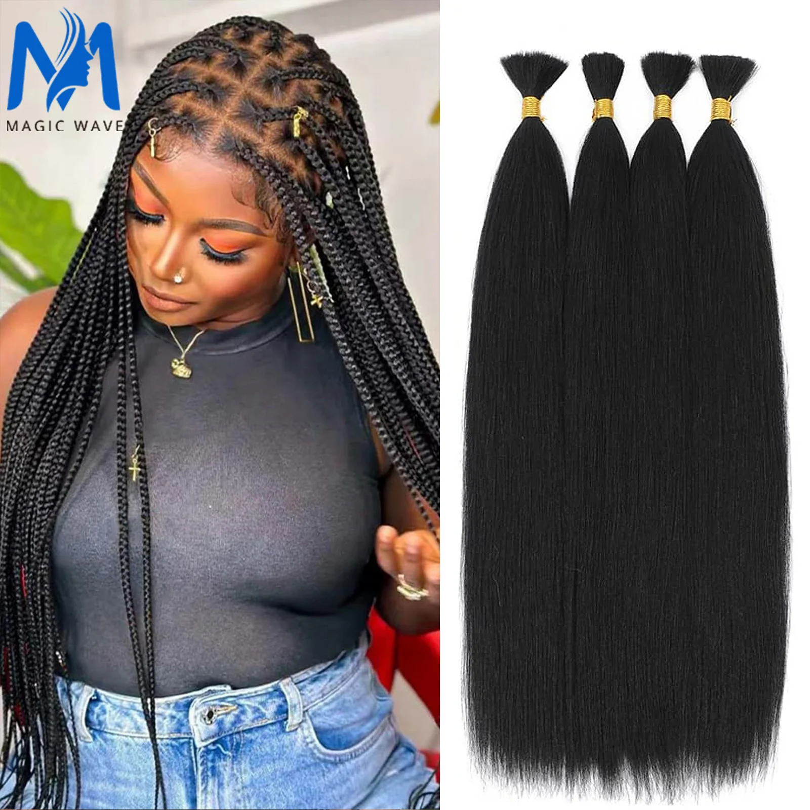 

Straight Human Hair Bulk for Braids Hair 100% Human Braiding Hair 26 28 Inch No Weft Virgin Human Hair Extension for Women