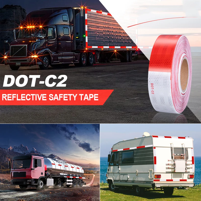 Red White Diamond Grade Reflective Tape Traffic Safety Road Waring Reflector For Things Waterproof Adhesive Stickers For Car