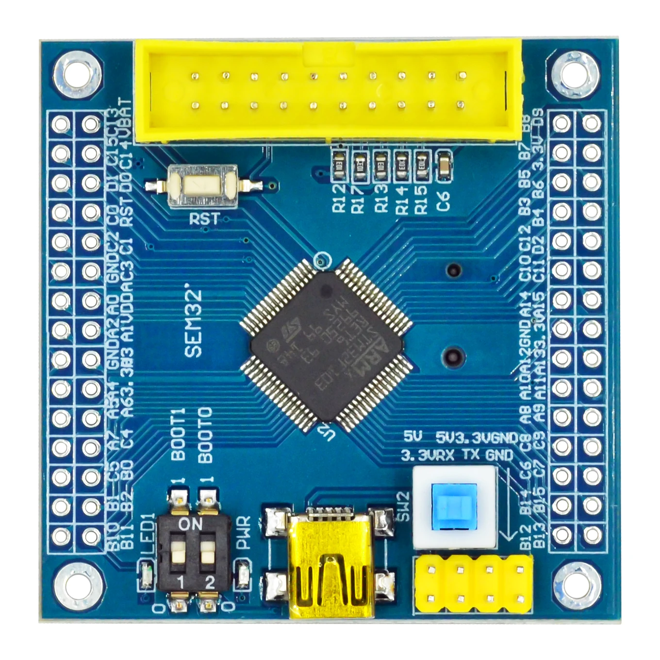 STM32F103RET6 ARM STM32 الحد الأدنى لوحة تطوير النظام وحدة لاردوينو الحد الأدنى لوحة النظام STM32F103C8T6 نسخة مطورة