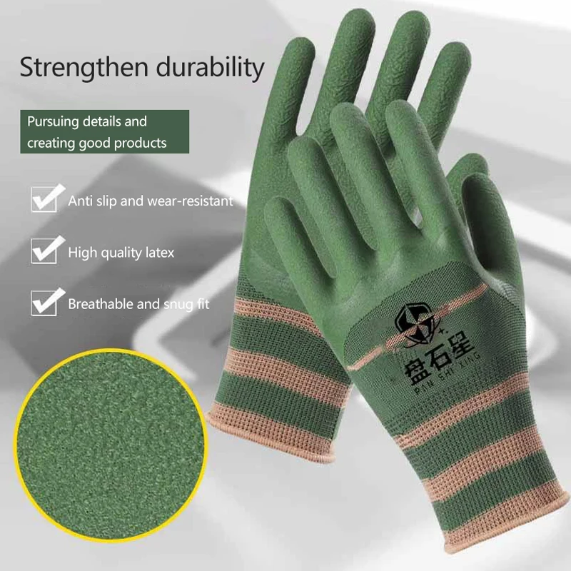 1Pair Tire Rubber Gloves,Wear-resistant Non-slip Work Gloves Auto Repair Workshop Protection Labor Protection Gloves