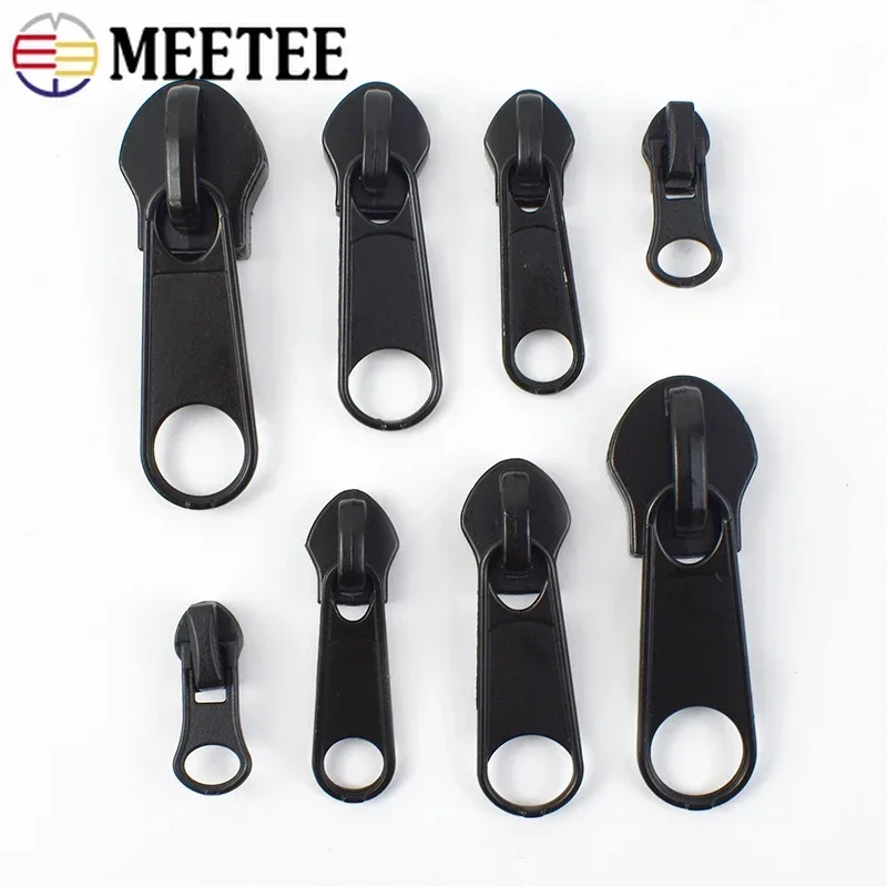 10/20/30/50Pcs 3# 5# 8# 10# Meetee Zipper Slider for Nylon Zippers Clothes Jacket Decoration Zip Head Bag Zips Puller Repair Kit