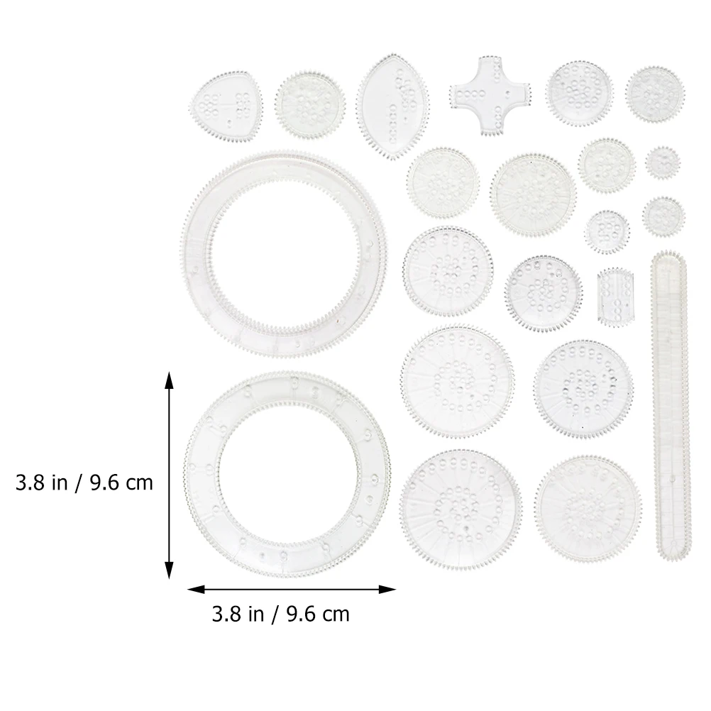 22 قطعة مجموعة رسم مسطرة منحنية أداة تصميم التروس المتشابكة مجموعة أدوات الرسم الفني الحلزوني الرسم التعليمي للبالغين #4