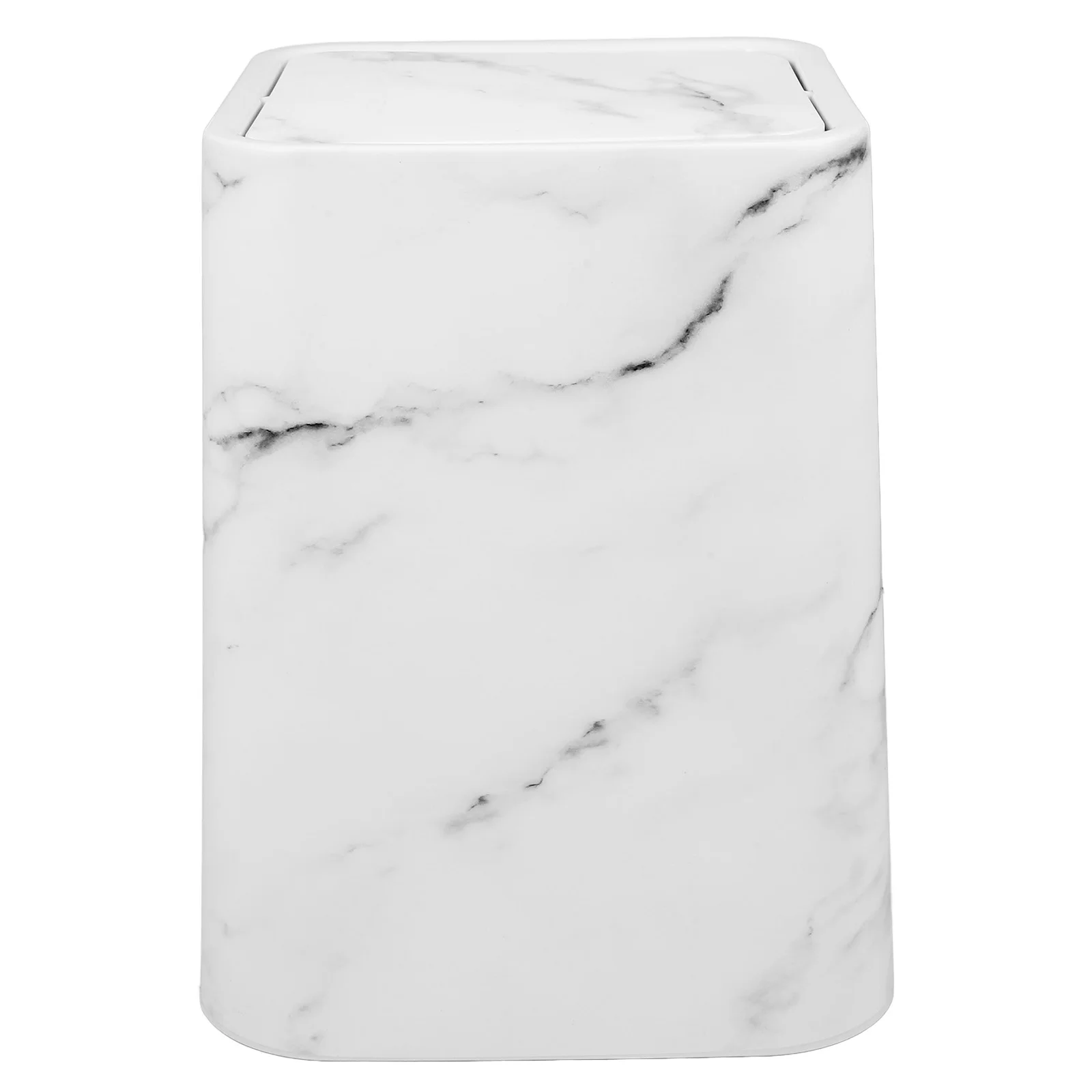 

Marbled Trash Can Double Layered Waste Bins for Kitchen Bathroom Living Room Office Garbage Container Stylish Plastic