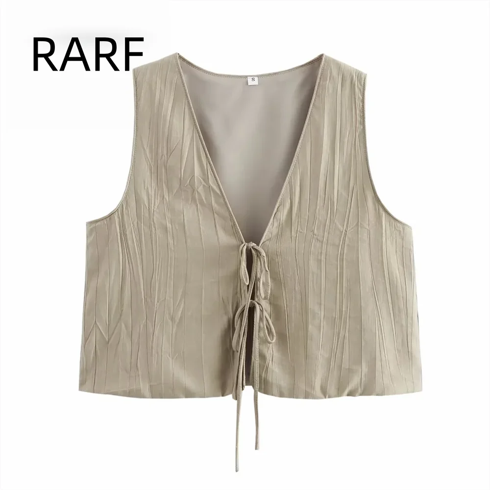 2024 Autumn New Women's Clothing French Design Fashionable and Versatile Two tone Striped Folded Strap Vest