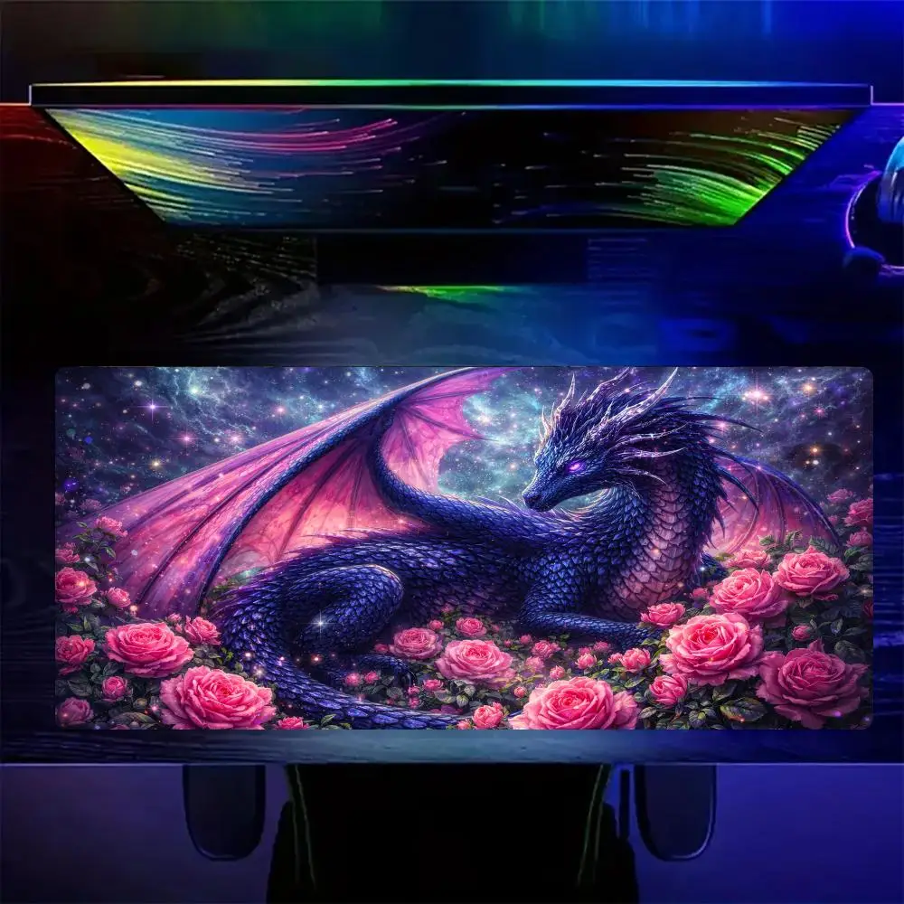 

Коврик для мыши Sea of Flowers Starry Sky and Giant Dragon, нескользящий, прочный, для рабочего стола, игровые коврики, аксессуары для ПК, коврик для мыши, офисный коврик