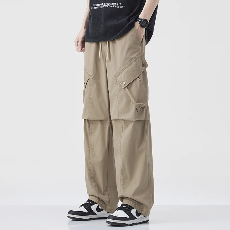 

summer American multi-pocket overalls camouflage loose wide-leg casual pants men's Japanese retro