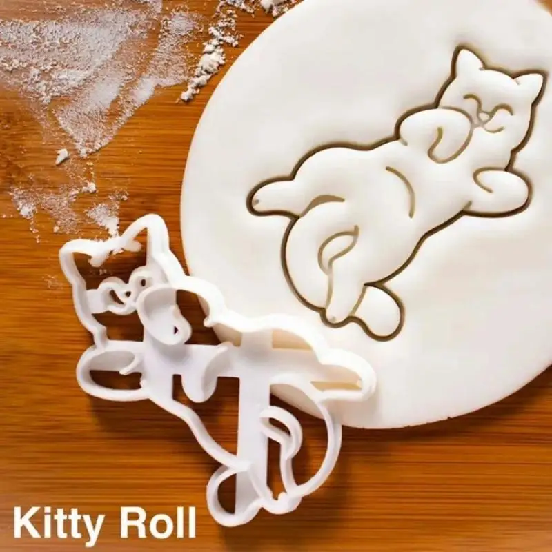 Animal Tooth Shape Cookie Cutter Mold New DIY Cute Cat Print Biscuit Mold Cookie Stamp Children Daily Baking Cake Dessert Decor