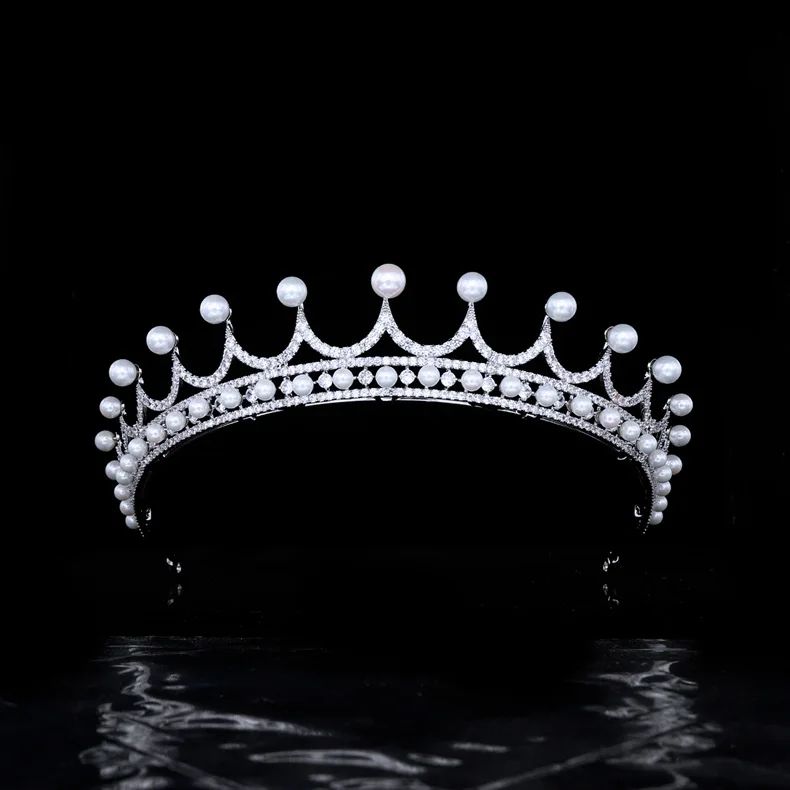 New Premium Exquisite Pearl Crown Tiara Jewelry Suitable for Middle Eastern Women Wedding Bridal Ball Gown Accessories Gift H-85