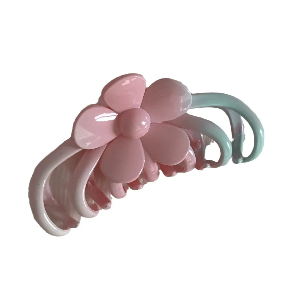 Korean Woman Senior Pink green gradient color Hair Claw Barrettes Girl Fashion Hair Clips Hair Headwear Hair Accessories Hairpin