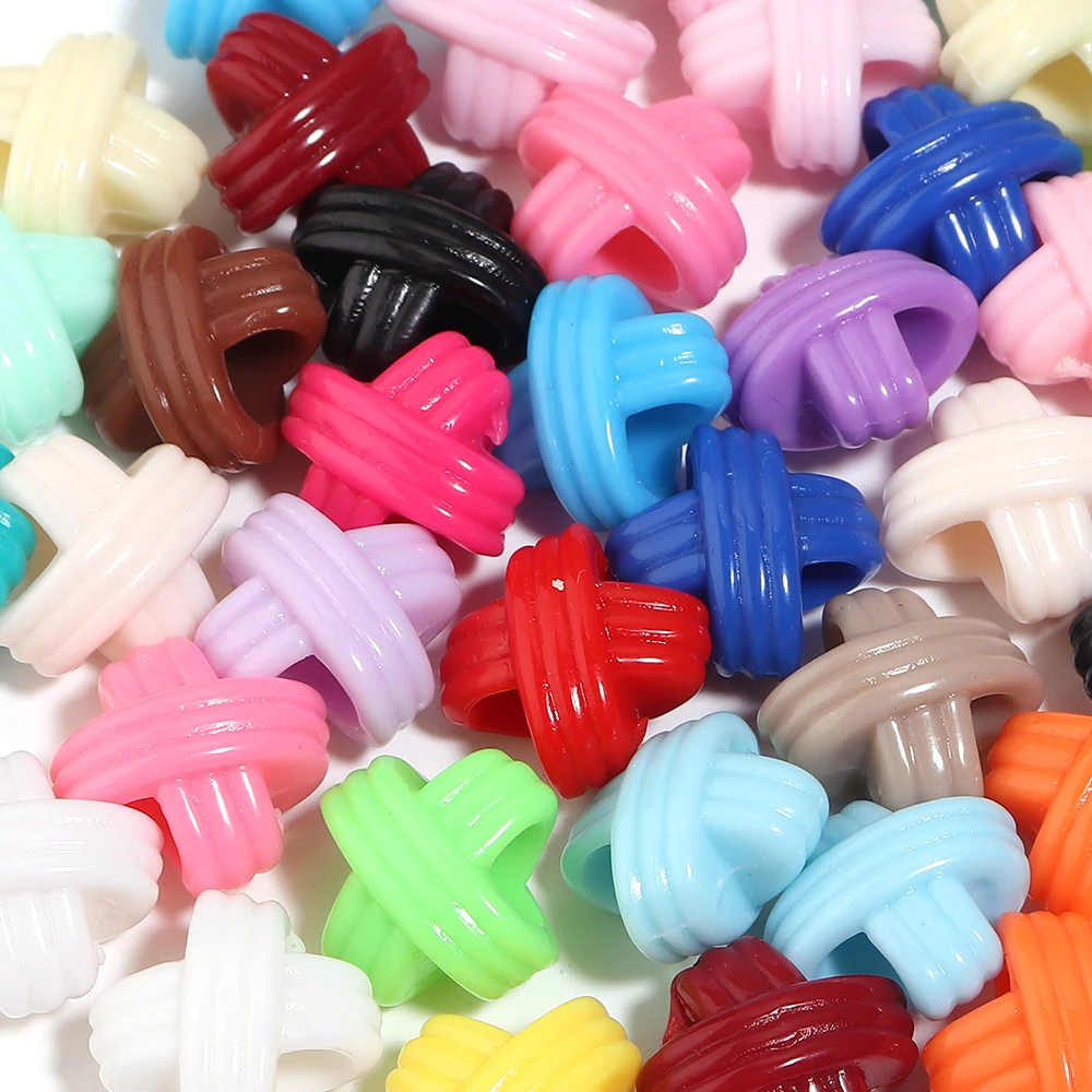 100 Stück/Lot Kreuzförmige Acrylperlen mit großem Loch, Kreuzmuster, lose Abstandsperlen für DIY-Armband, Schlüsselanhänger, Schmuckherstellung – Detail 4