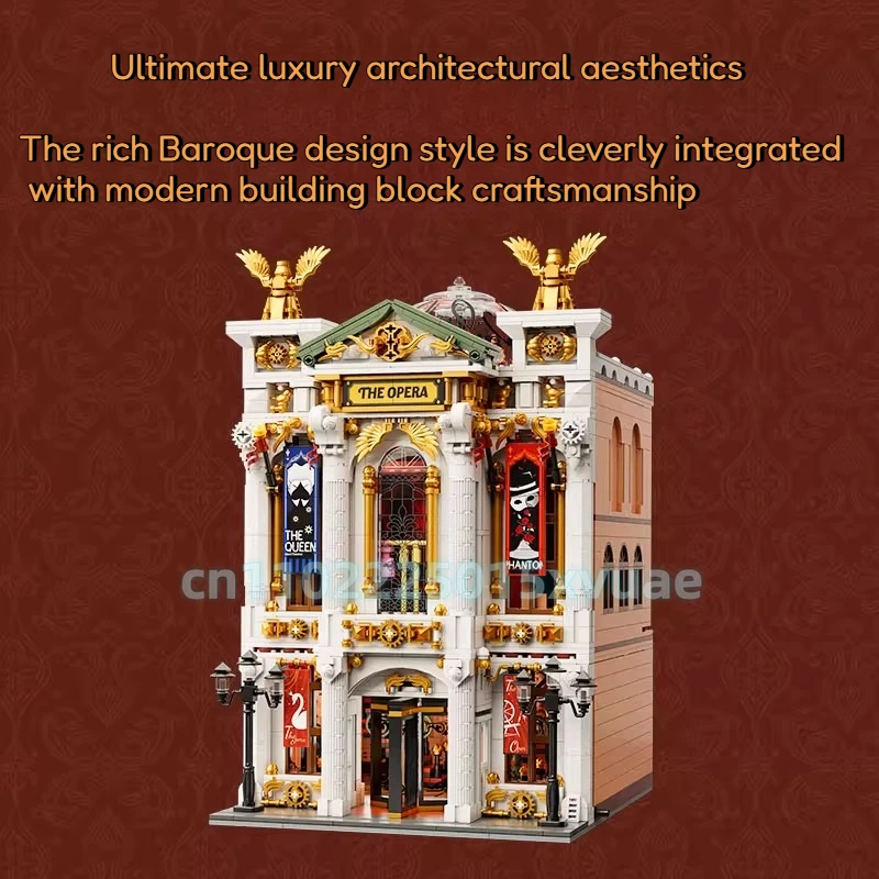 New Pantasy European Grand Theater Building Blocks Ornaments Collection Model Cartoon Architecture Toys Gifts for Boys and Girls