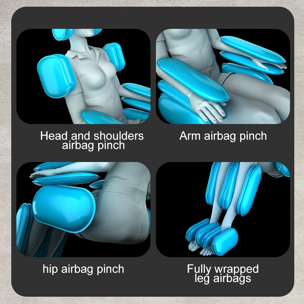 ضمان لمدة ثلاث سنوات كراسي تدليك منزلية 4D للتدفئة متعددة الوظائف حقيبة هوائية لكامل الجسم ملفوفة بدون جاذبية ثلاثية الأبعاد أريكة مكتب للتدليك