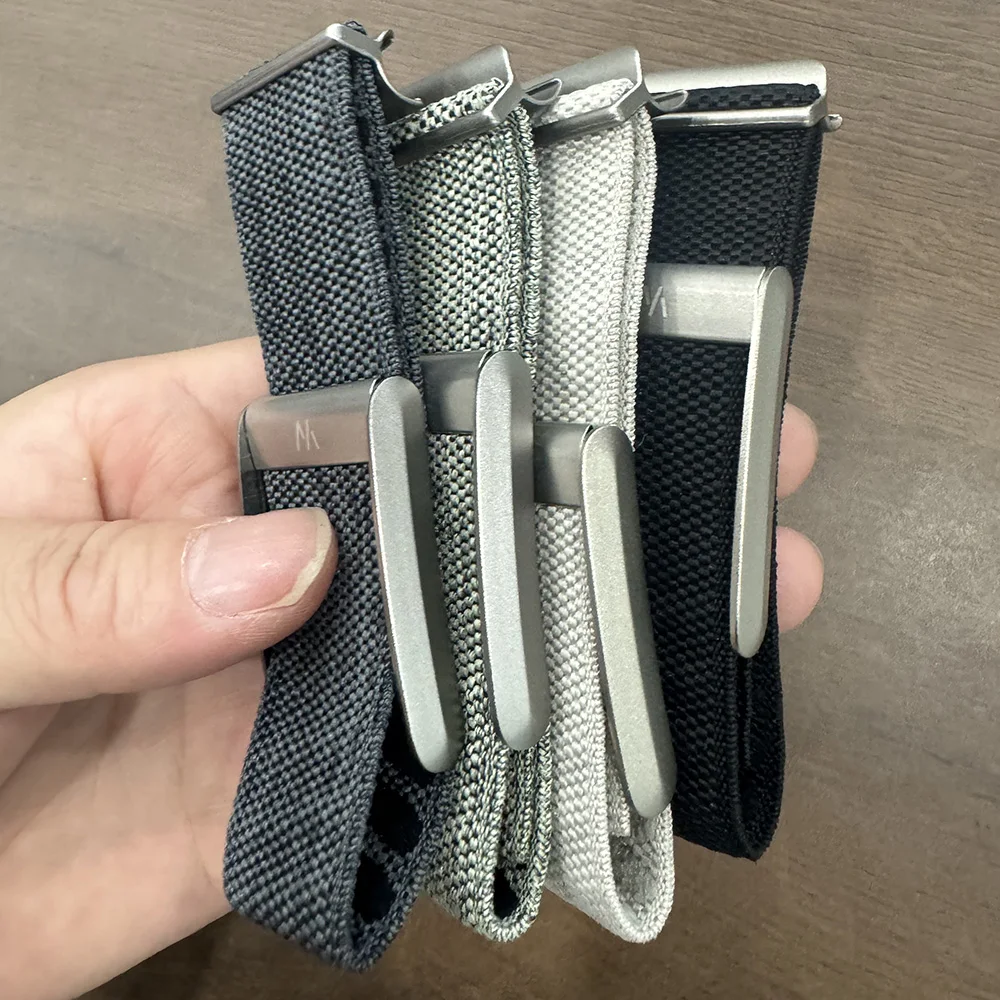 Compatible With Whoop 4.0 Wristband: Nylon Braided Elastic Sports Replacement Strap With Matte Silver U-Shaped Metal Frame